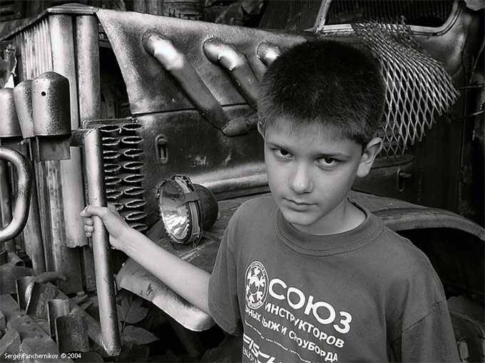  A boy and a truck