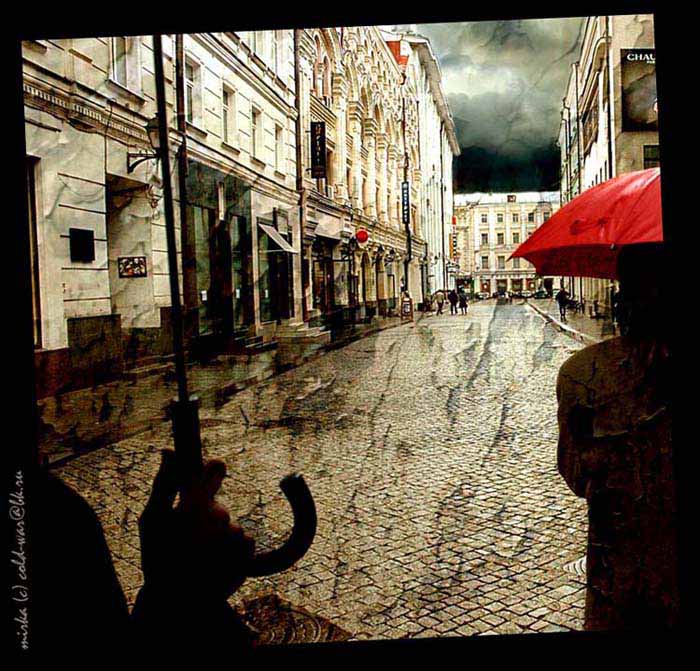 фотография Московский дождь. Про красный зонт 