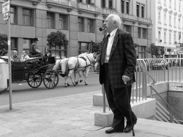  old man in the old town