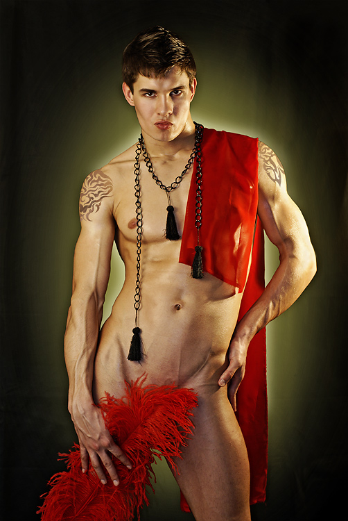  In red suit