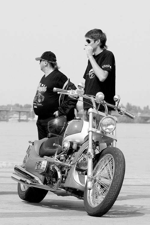   Junior biker & senior biker.