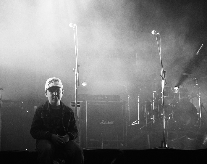  By the stage