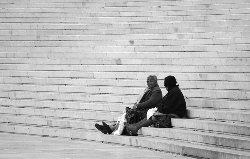  ...on stairs