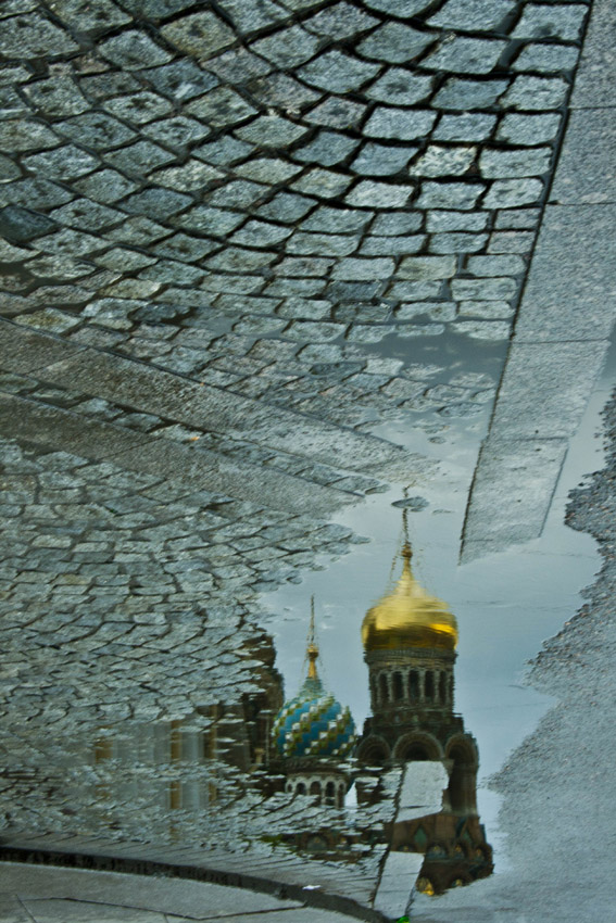  Petersburg in reflections of water.