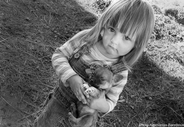  girl with puppy