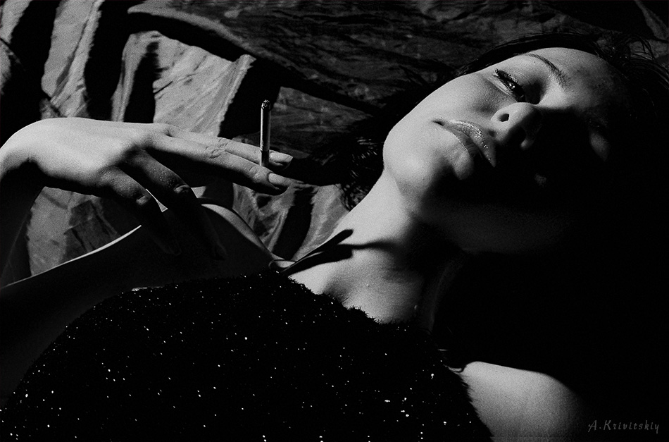  Girl with a cigarette.