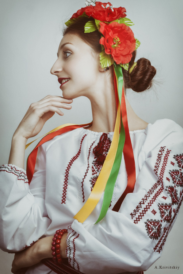 Portrait. Ukrainian folk type. Stud