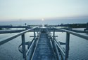 sunset at water-cleaning station