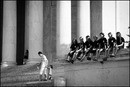 little girl and Jefferson Memorial