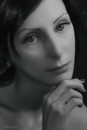 Glamorous retro in portrait genre. 