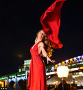 in red