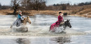 Racing in the river!