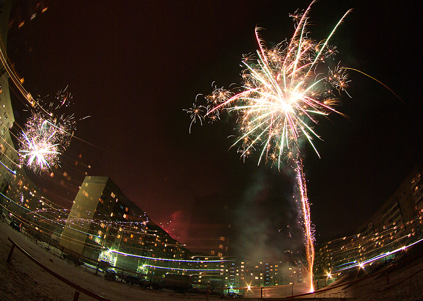  Los fuegos artificiales.