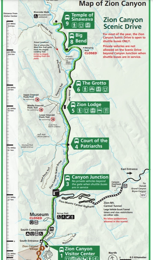 Zion NP map